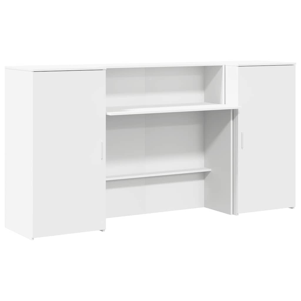 Banco Reception Bianco 200x50x103,5 cm in Legno Multistrato