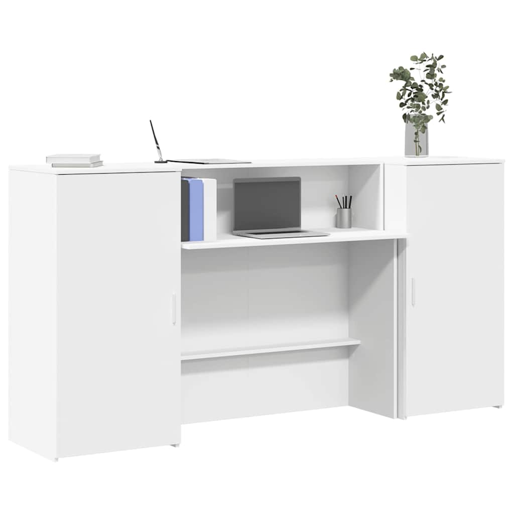 Banco Reception Bianco 200x50x103,5 cm in Legno Multistrato