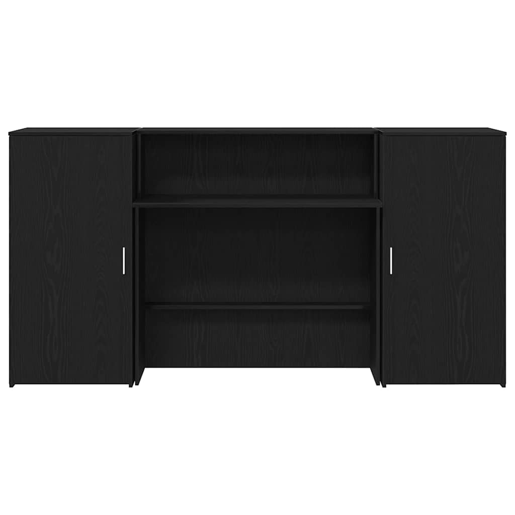 Banco Reception Rovere Nero 200x50x103,5 cm Legno Multistrato