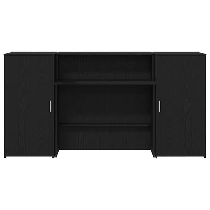 Banco Reception Rovere Nero 200x50x103,5 cm Legno Multistrato