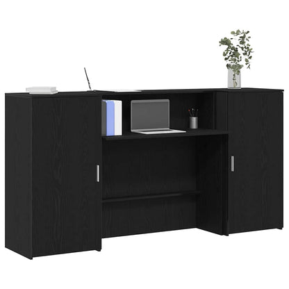 Banco Reception Rovere Nero 200x50x103,5 cm Legno Multistrato
