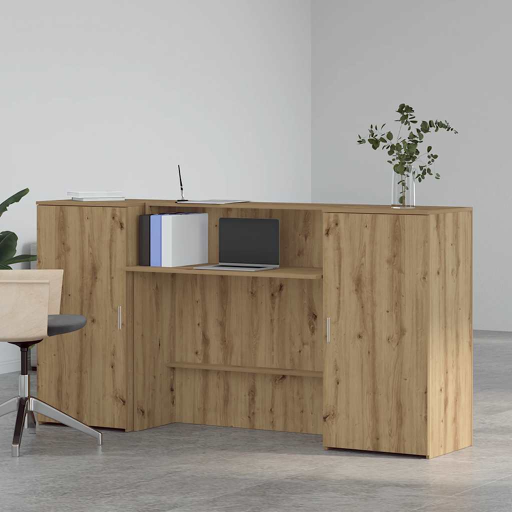 Banco Reception Rovere Artigianale 200x50x103,5cm in Truciolato
