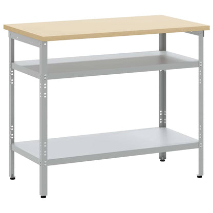 Piano di lavoro con lo scaffale Grigio 100 x 55 x 85 cm