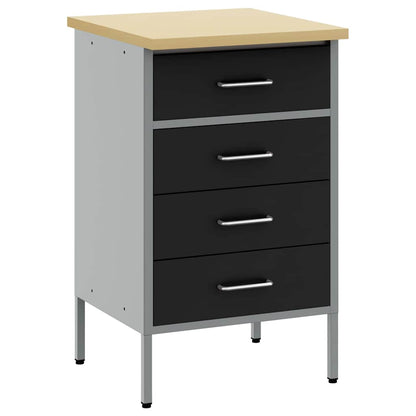 Banco da lavoro con cassetto Nero e Grigio 50 x 55 x 85 cm