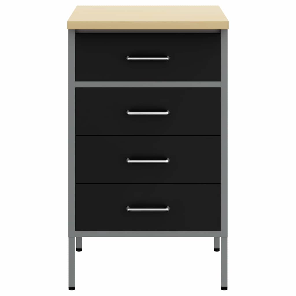 Banco da lavoro con cassetto Nero e Grigio 50 x 55 x 85 cm
