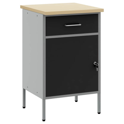Banco da lavoro con cassetto Nero e Grigio 50 x 55 x 85 cm