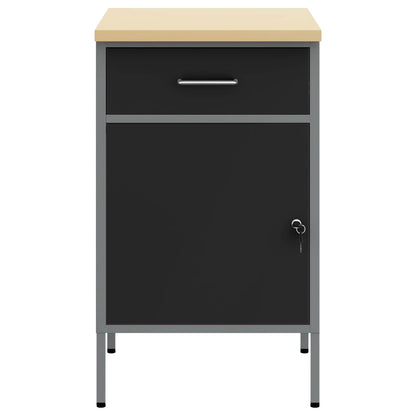 Banco da lavoro con cassetto Nero e Grigio 50 x 55 x 85 cm