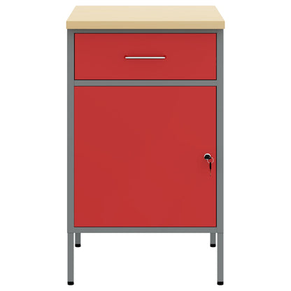 Banco da lavoro con cassetto Rosso e Grigio 50 x 55 x 85 cm