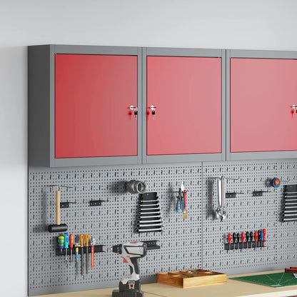 Mobile per attrezzi con blocco Rosso e Grigio 50 x 20 x 55 cm