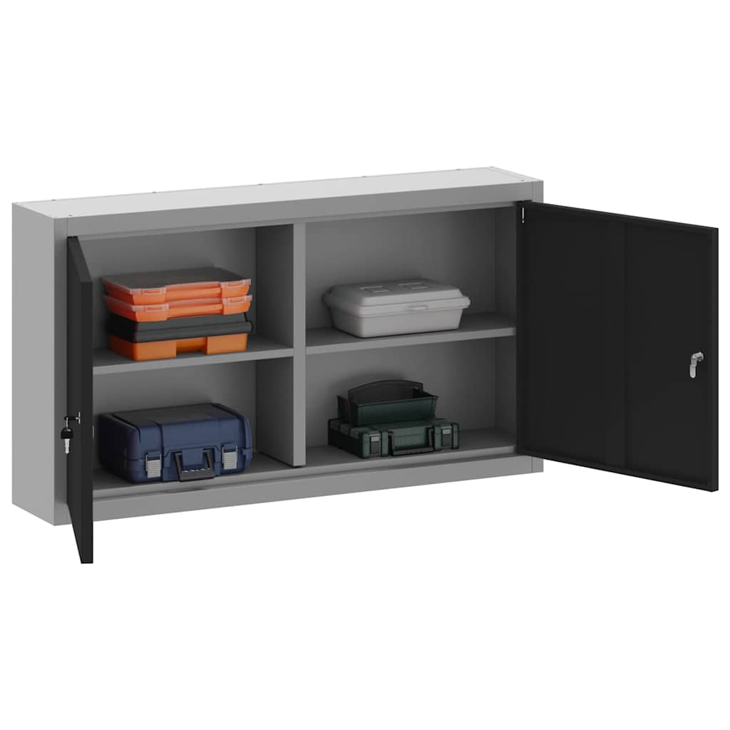 Mobile per attrezzi con blocco Nero e Grigio 50 x 20 x 55 cm