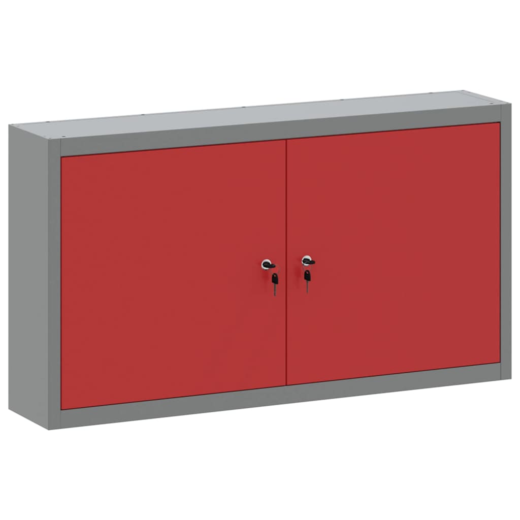 Mobile per attrezzi con blocco Rosso e Grigio 50 x 20 x 55 cm