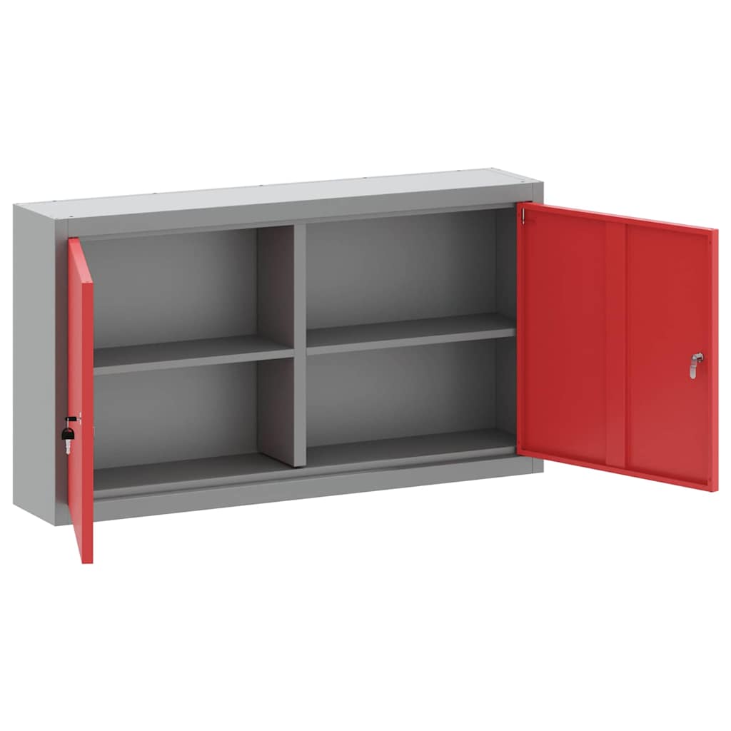 Mobile per attrezzi con blocco Rosso e Grigio 50 x 20 x 55 cm
