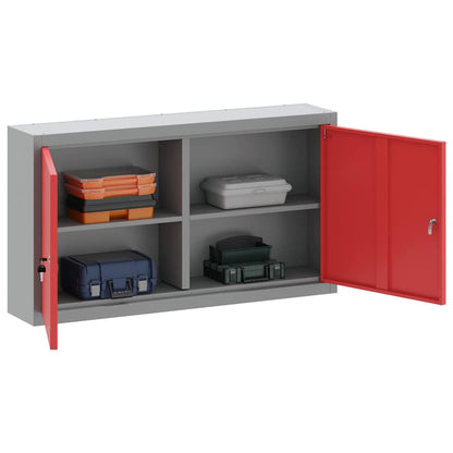 Mobile per attrezzi con blocco Rosso e Grigio 50 x 20 x 55 cm