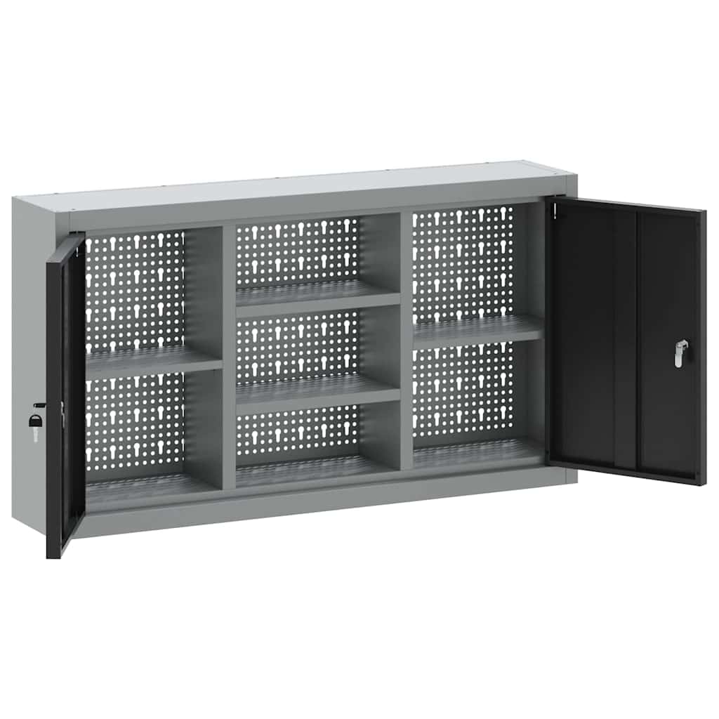 Mobile per attrezzi con blocco Nero e Grigio 50 x 20 x 55 cm