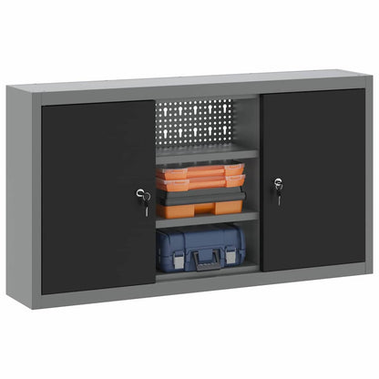 Mobile per attrezzi con blocco Nero e Grigio 50 x 20 x 55 cm
