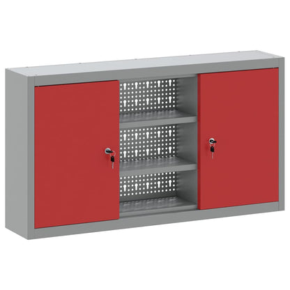 Mobile per attrezzi con blocco Rosso e Grigio 50 x 20 x 55 cm