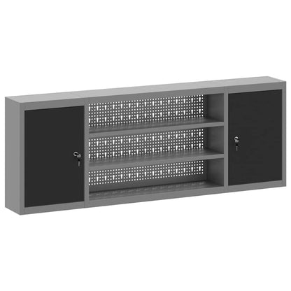 Mobile per attrezzi con blocco Nero e Grigio 50 x 20 x 55 cm