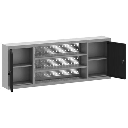Mobile per attrezzi con blocco Nero e Grigio 50 x 20 x 55 cm