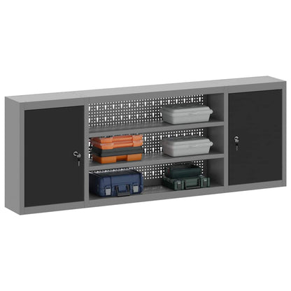 Mobile per attrezzi con blocco Nero e Grigio 50 x 20 x 55 cm