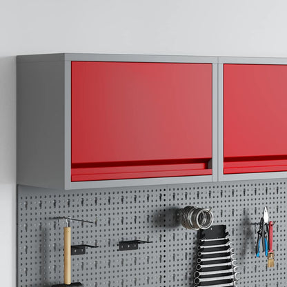 Mobile per attrezzi Rosso e Grigio 50 x 25 x 35 cm