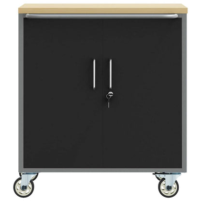Banco da lavoro con lo scaffale Nero e Grigio 75 x 45 x 85 cm