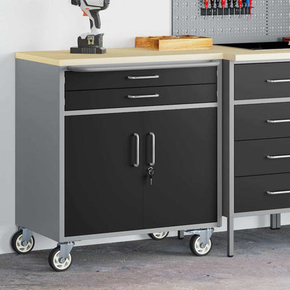 Banco da lavoro con cassetto Nero e Grigio 75 x 45 x 85 cm