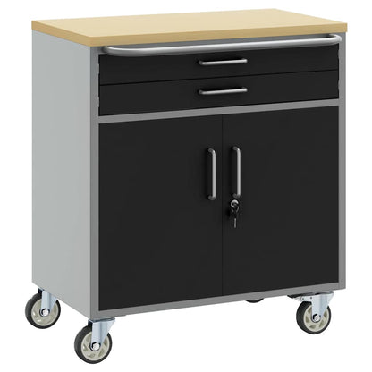 Banco da lavoro con cassetto Nero e Grigio 75 x 45 x 85 cm