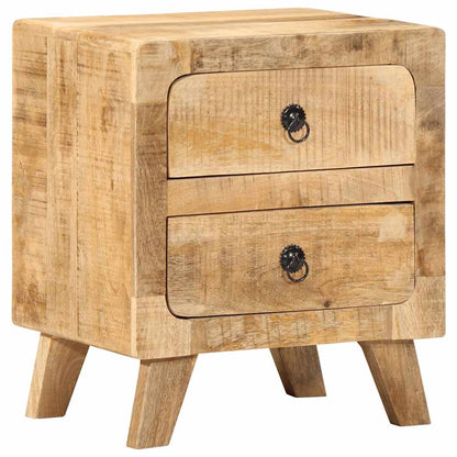 Comodino 40x32x46 cm in Legno Massello di Mango Grezzo
