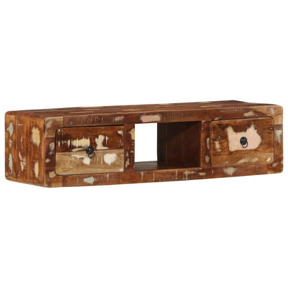 Mobile TV a Parete 100x32x25 cm in Legno Massello di Recupero