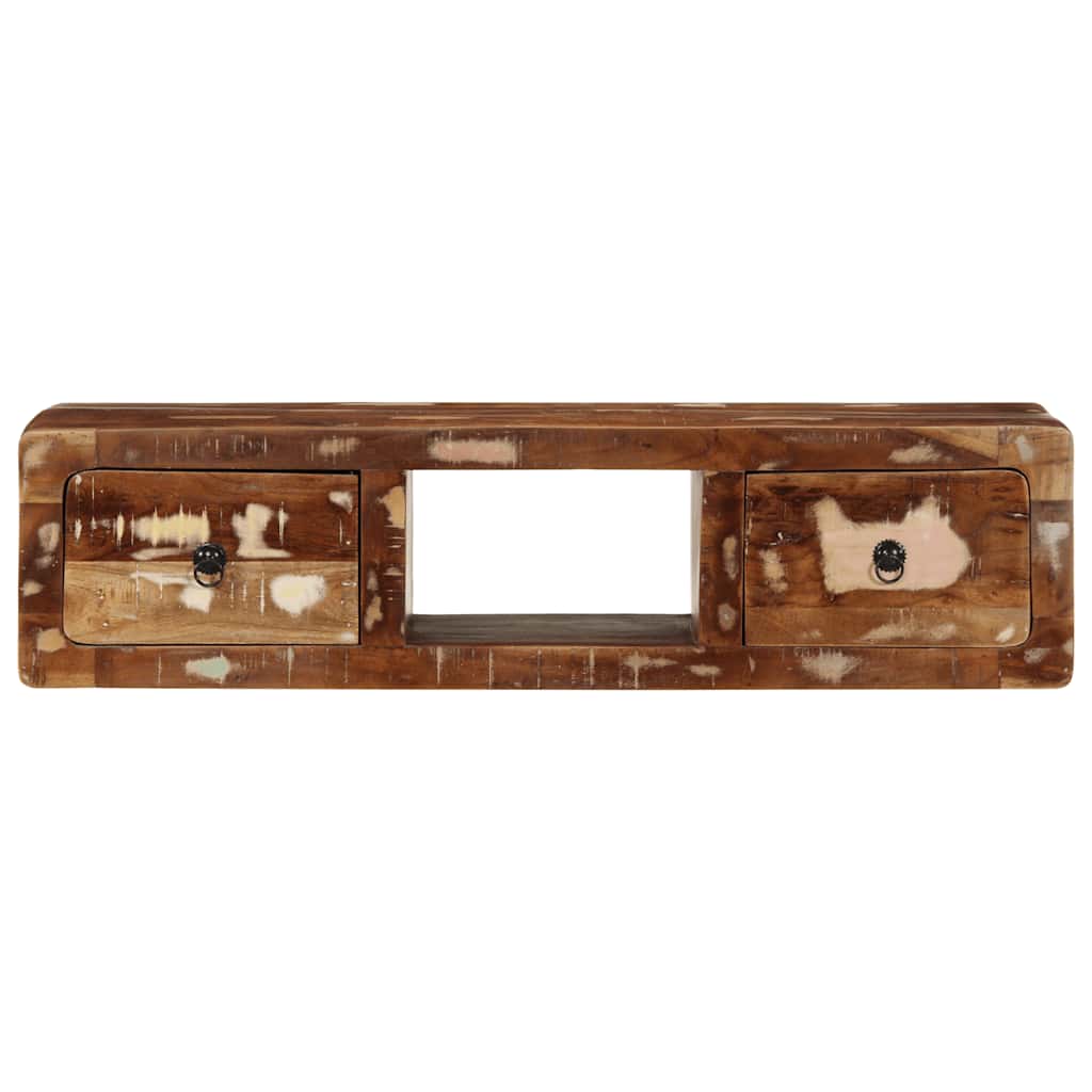 Mobile TV a Parete 100x32x25 cm in Legno Massello di Recupero