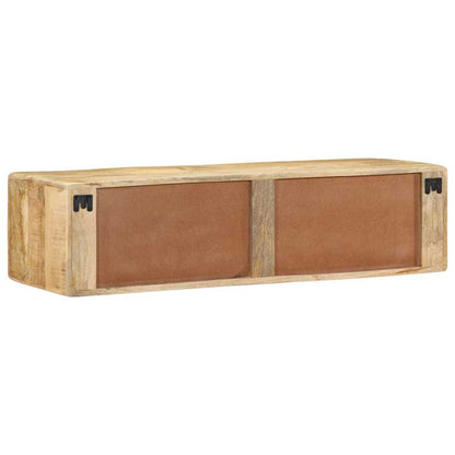 Mobile TV a Parete 100x32x25 cm Legno Grezzo Massello di Mango