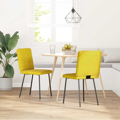 Sedie da Pranzo 2 pz Gialle in Velluto
