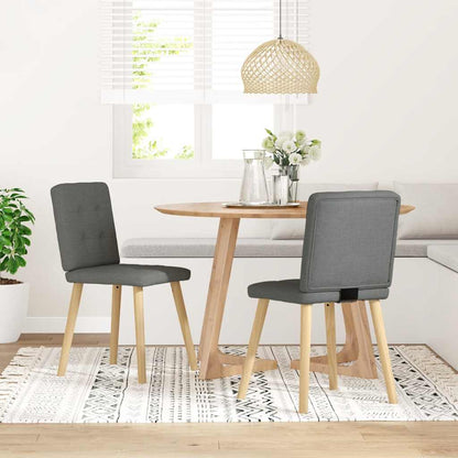 Sedie da Pranzo 2 pz Grigio Scuro in Tessuto