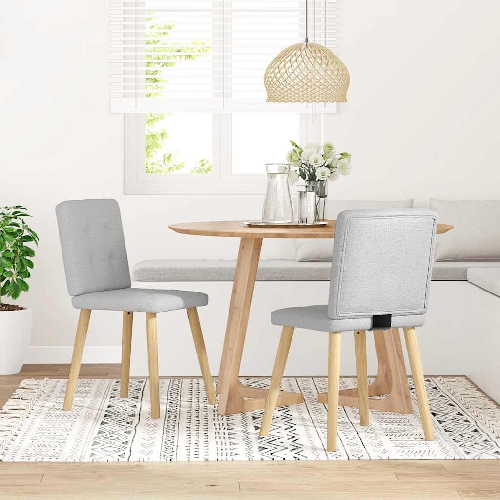 Sedie da Pranzo 2 pz Grigio Nuvola in Tessuto