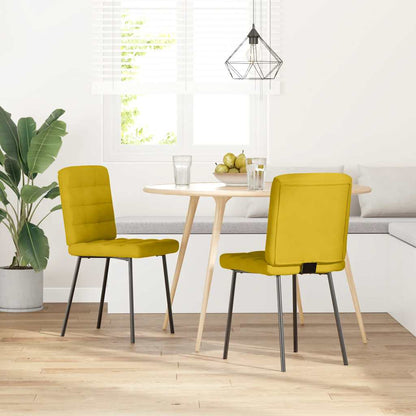 Sedie da Pranzo 2 pz Gialle in Velluto