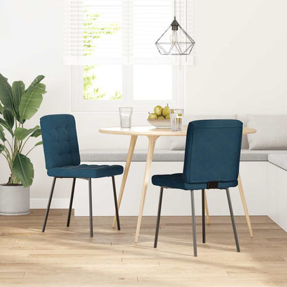 Sedie da Pranzo 2 pz Blu in Velluto