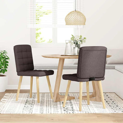 Sedie da Pranzo 2 pz Marrone Scuro in Tessuto