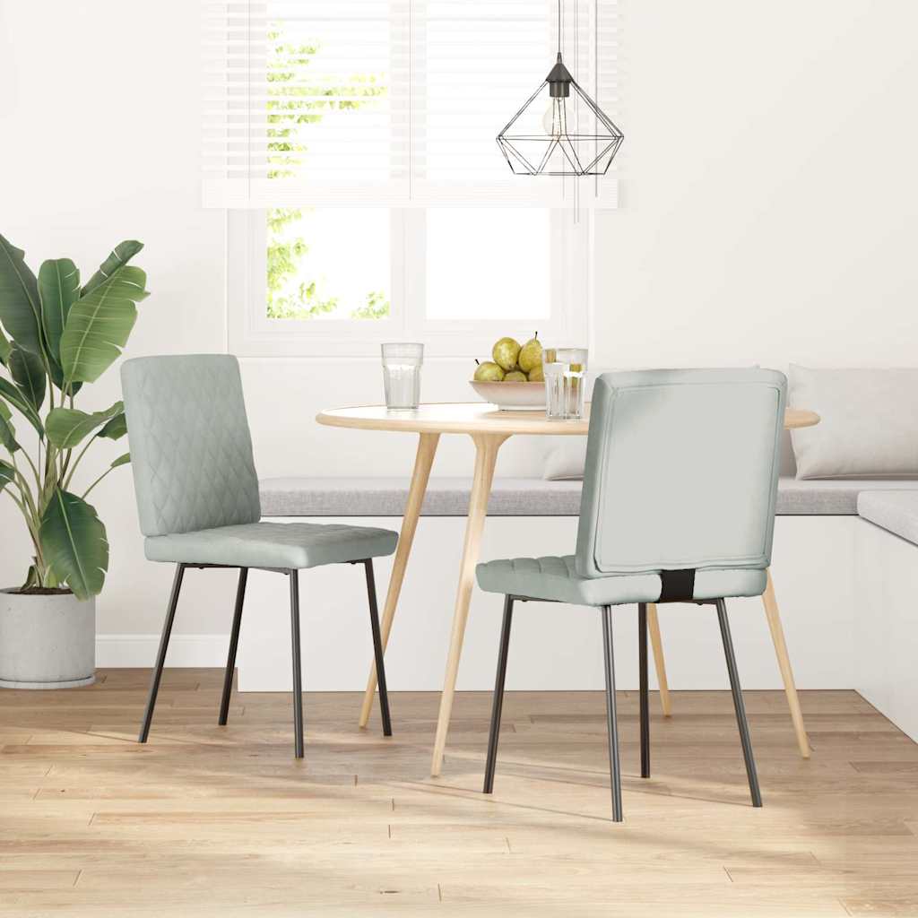 Sedie da Pranzo 2 pz Grigio Chiaro in Velluto