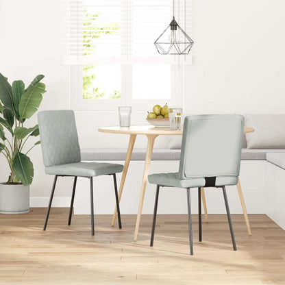 Sedie da Pranzo 2 pz Grigio Chiaro in Velluto
