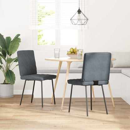 Sedie da Pranzo 2 pz Grigio Scuro in Velluto