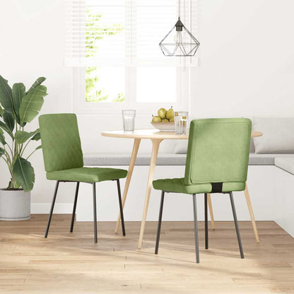 Sedie da Pranzo 2 pz Verde Chiaro in Velluto