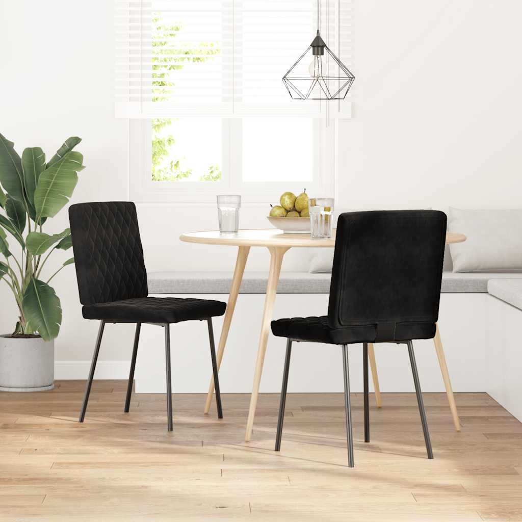 Sedie da Pranzo 2 pz Nere in Velluto