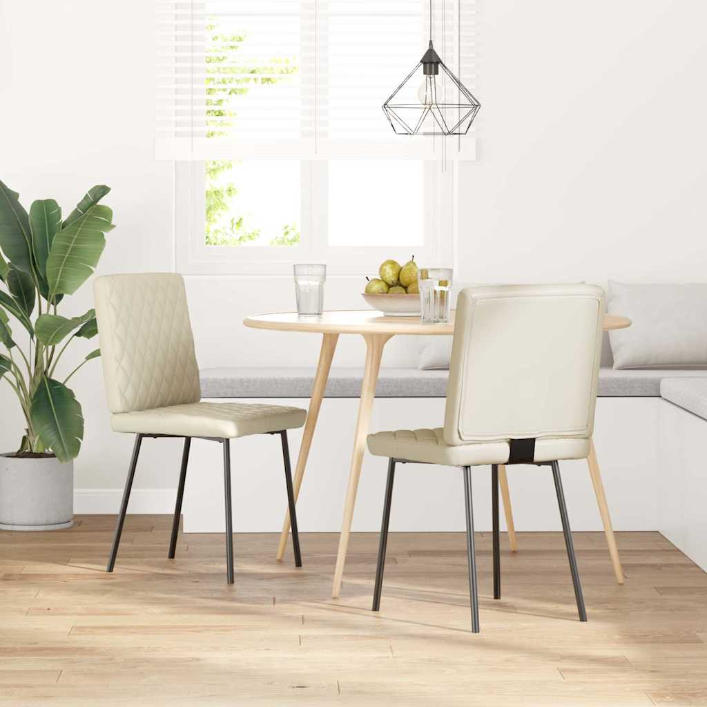 Sedie da Pranzo 2 pz Crema in Similpelle