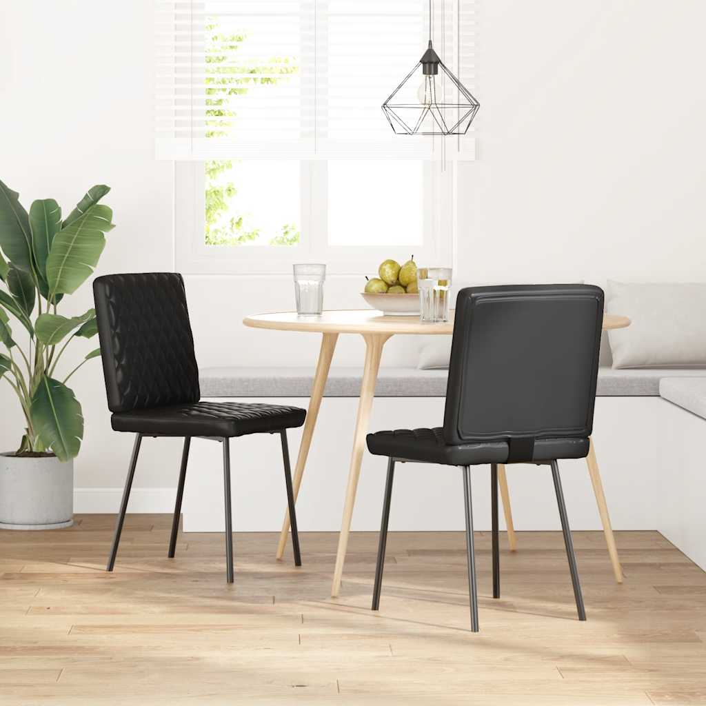 Sedie da Pranzo 2 pz Nere in Similpelle