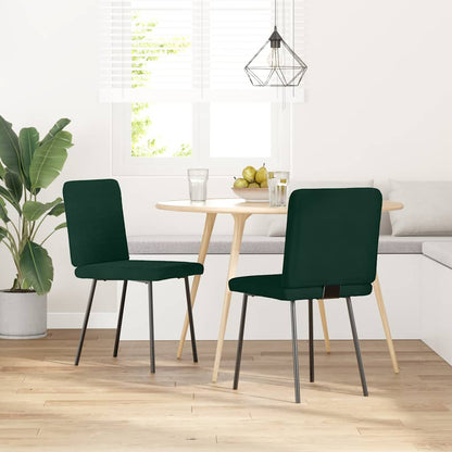 Sedie da Pranzo 2 pz Verde Scuro in Velluto