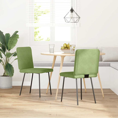 Sedie da Pranzo 2 pz Verde Chiaro in Velluto