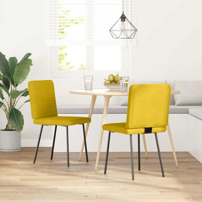 Sedie da Pranzo 2 pz Gialle in Velluto