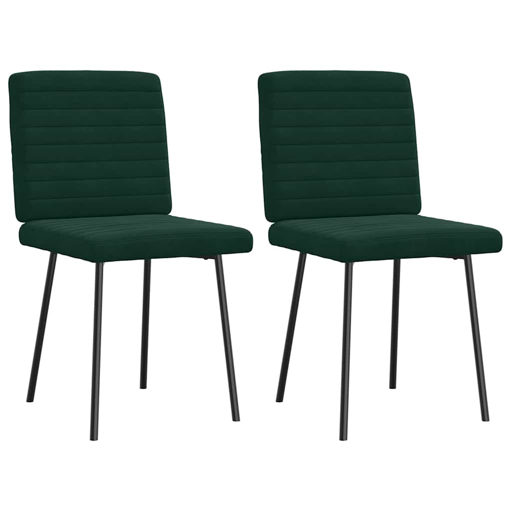 Sedie da Pranzo 2 pz Verde Scuro in Velluto