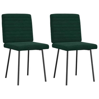 Sedie da Pranzo 2 pz Verde Scuro in Velluto