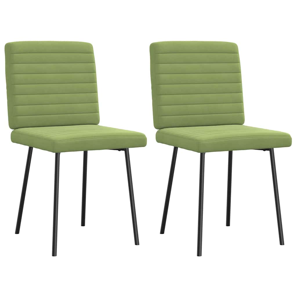 Sedie da Pranzo 2 pz Verde Chiaro in Velluto